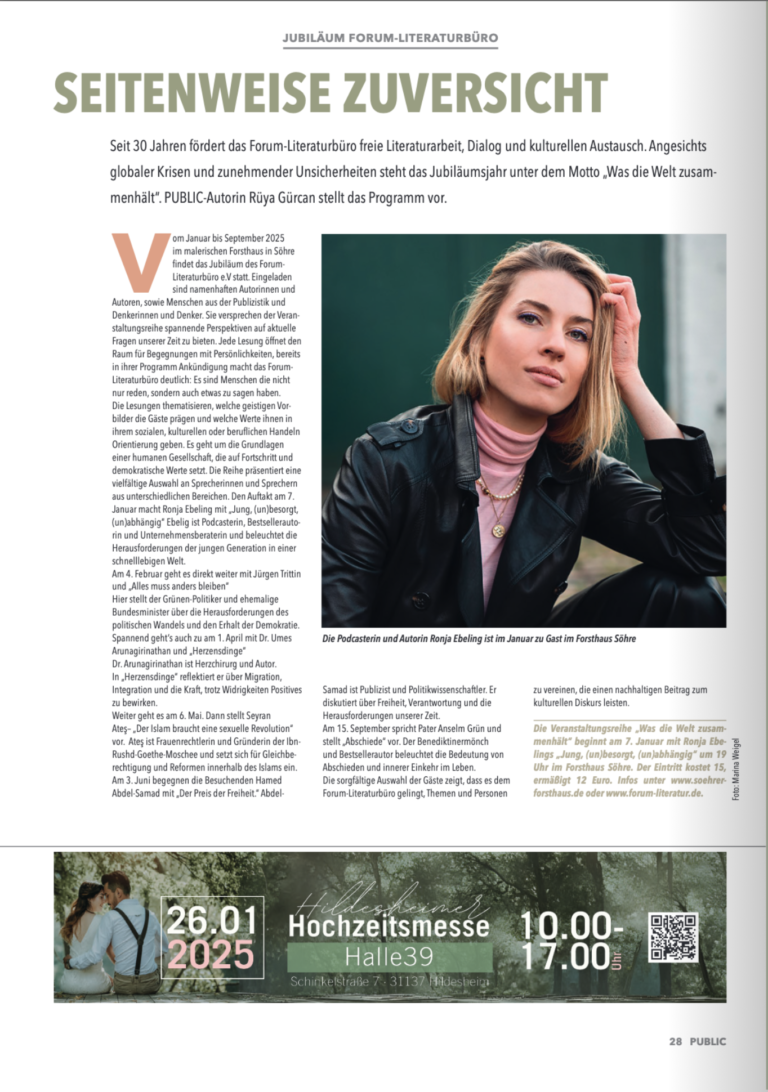 Artikel über die LeseReihe in der Januar-Ausgabe der PUBLIC